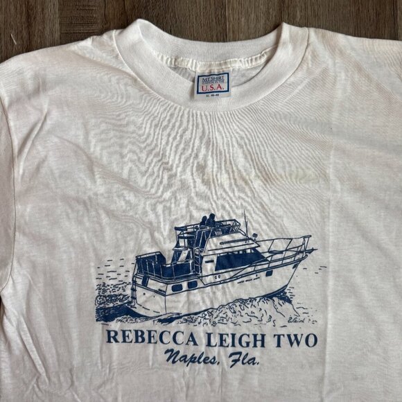 Vintage Naples Florida Boat T Shirt Single Stitch - Picture 2 of 3